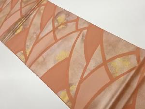 引箔変わり曲線模様織出し袋帯